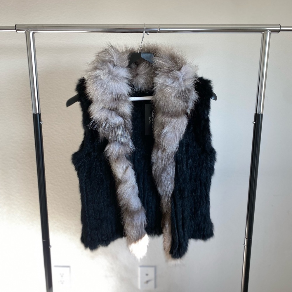 CF Charms Rabbit Fur Vest NWT Size M